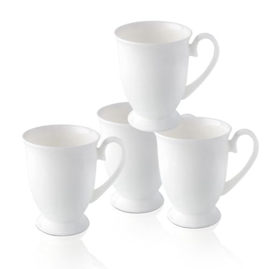 Coffee Tea Gift Set - Luxury Fine Bone China White Coffee