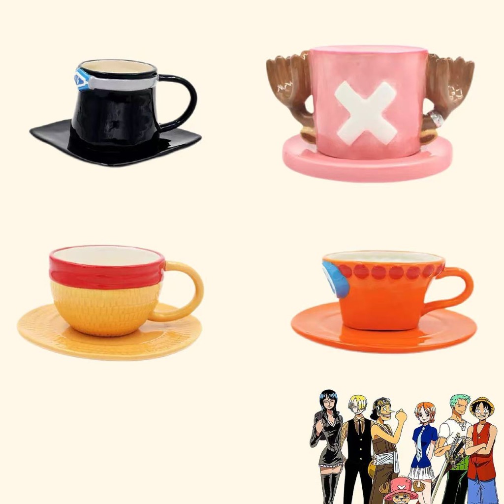 Coffee Tea Gift Set - One Piece Character Ceramic Cup Saucer