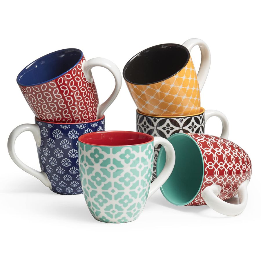 Coffee Tea Gift Set - Coffee Mugs Set of 6, 16
