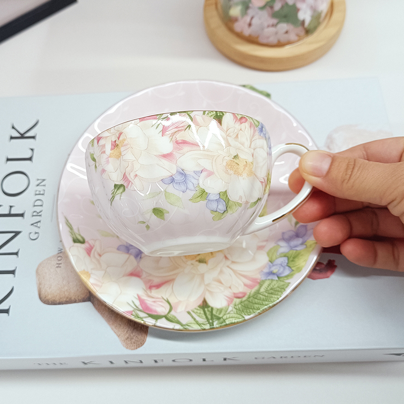 Elegant Pastoral Floral Fine B - Coffee Tea Gift Set recension och pris