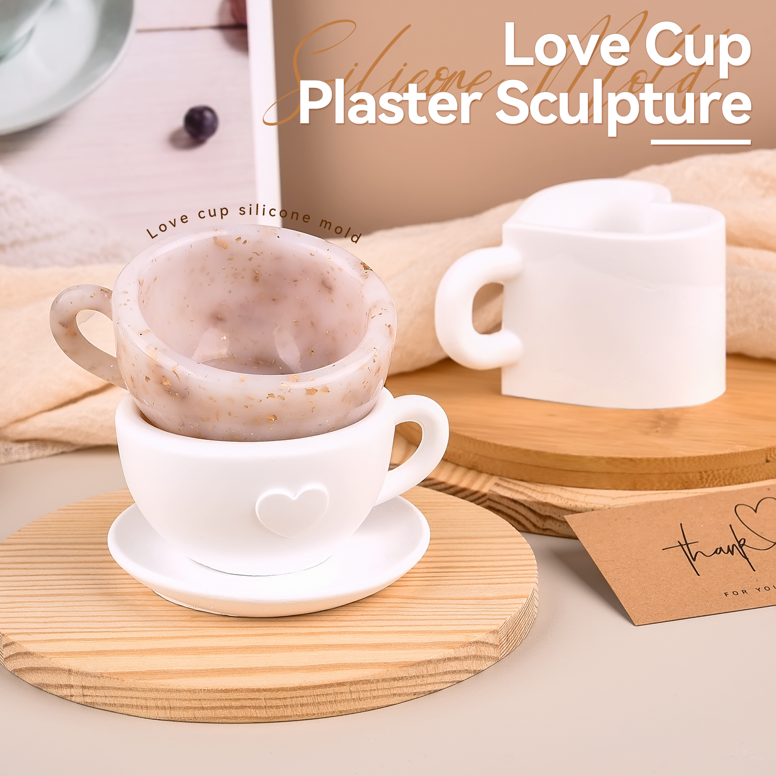 3D Tea Cup Love Silicone Mold  - Coffee Tea Love recension och pris