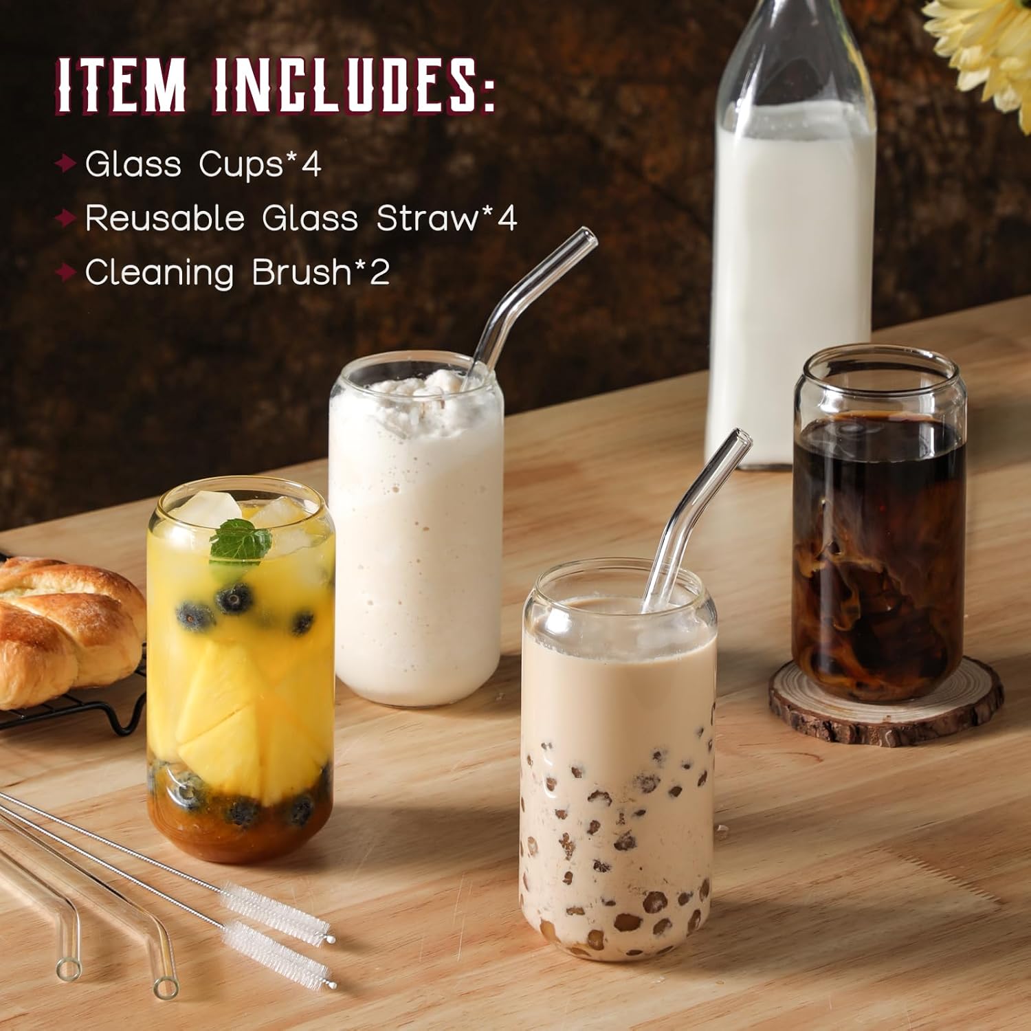 4-Piece Drinking Glasses Set w - Coffee Tea Gift Set recension och pris
