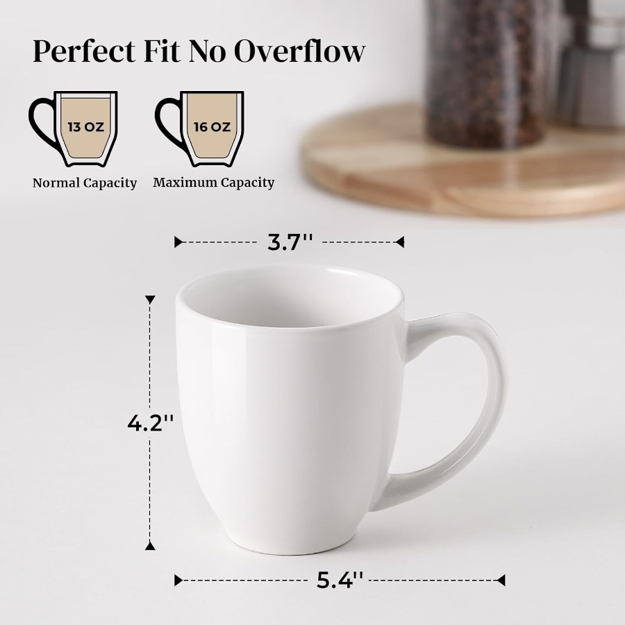 White Ceramic Coffee Mugs Set  - Coffee Tea Gift Set recension och pris