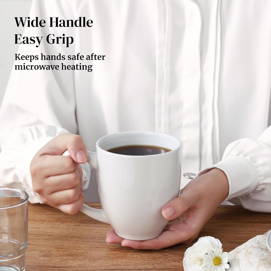 White Ceramic Coffee Mugs Set  - Coffee Tea Gift Set recension och pris
